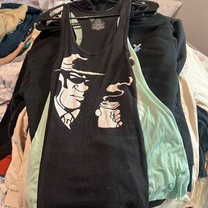 Black Graphic Tank Top